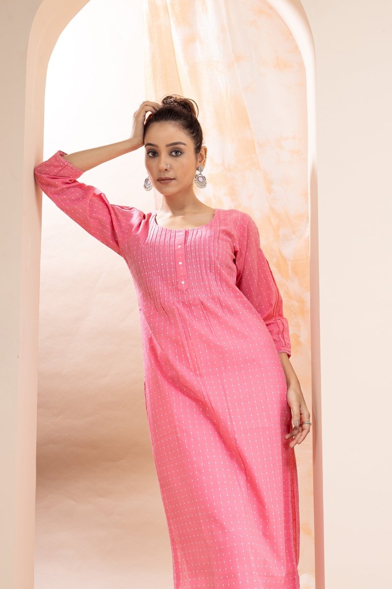 WOK Cotton Dobby Kurta - Payal