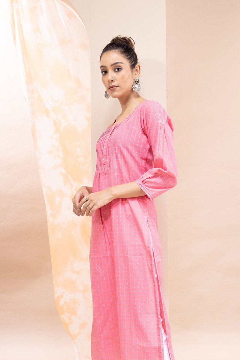 WOK Cotton Dobby Kurta - Payal