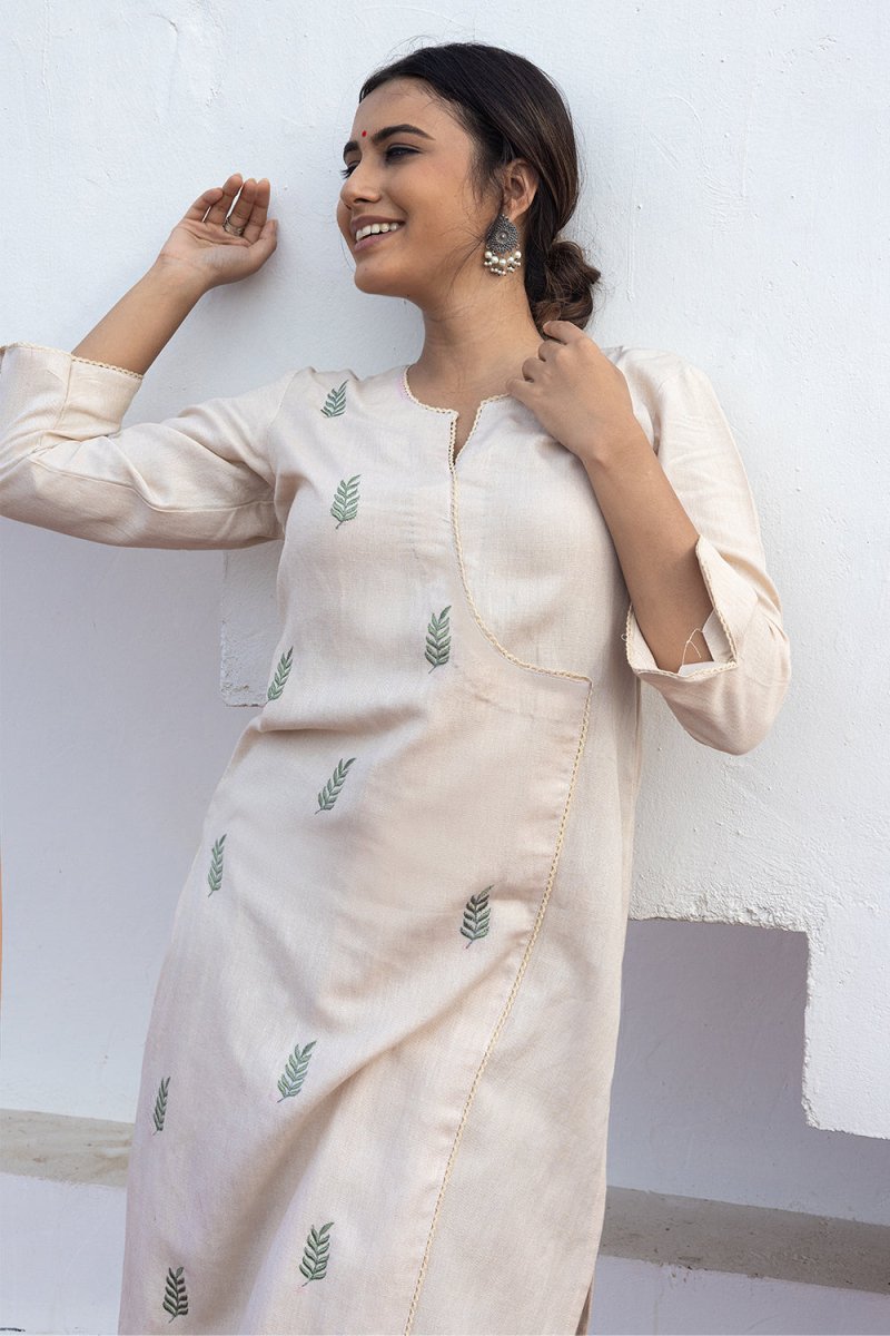 WOK Overlap Embroidered Kurta Set - Payal