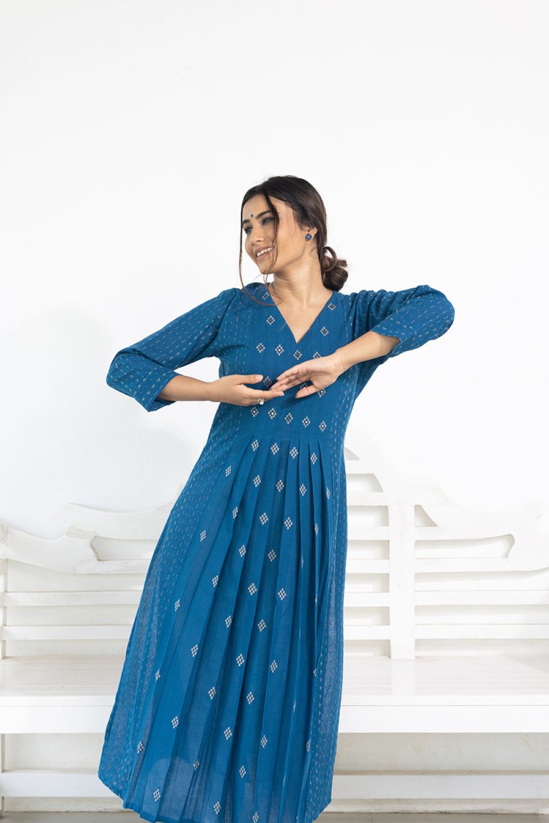 WOK Pleated Panelled Kurti Top - Payal