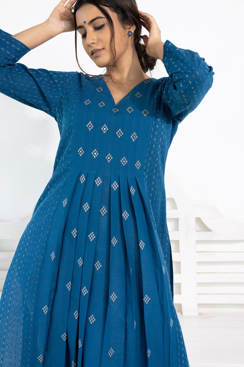 WOK Pleated Panelled Kurti Top - Payal