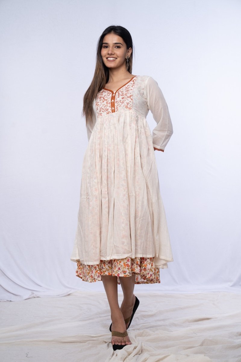 WOK Printed Mulmul Kurti Dress - Payal